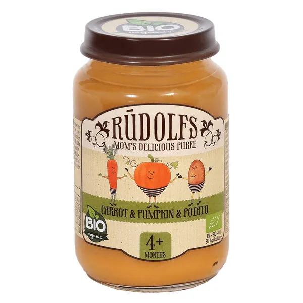 Biezenis Rūdolfs burkānu, ķirbju un kartupeļu BIO 190g