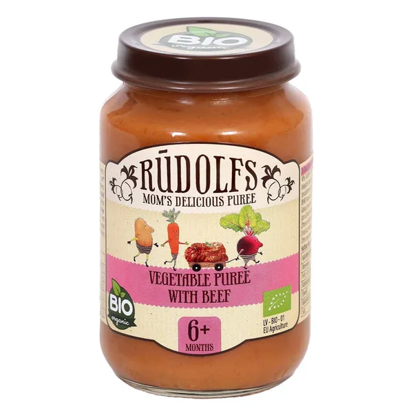 Biezenis Rūdolfs dārzeņu ar jaunlopa gaļu BIO 190g