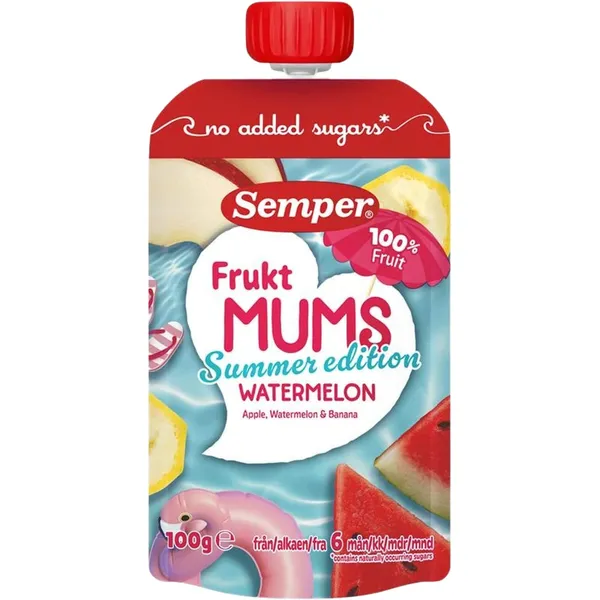 Biezenis Semper Fruktmums Limited Edition ar arbūzu, no 6 mēnešiem 100g