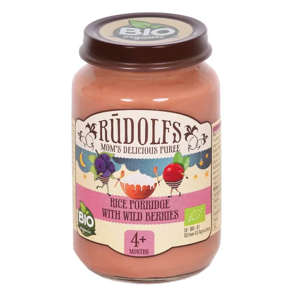 Biezputra Rūdolfs Bio rīsu, meža ogu 190g