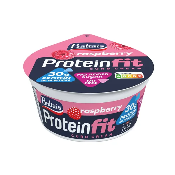 Biezpiena krēms Baltais protein aveņu ar saldinātājiem 300g