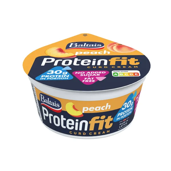 Biezpiena krēms Baltais protein persiku ar saldinātājiem 300g
