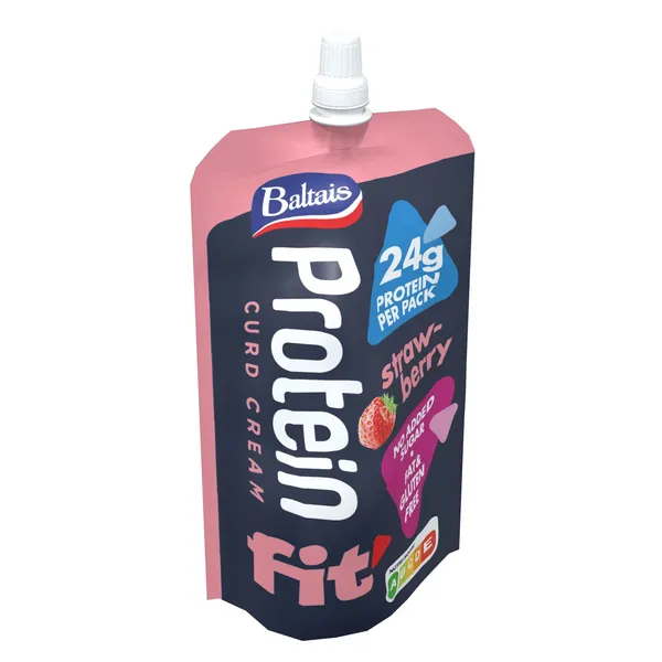 Biezpiena krēms Baltais Protein zemeņu 200g