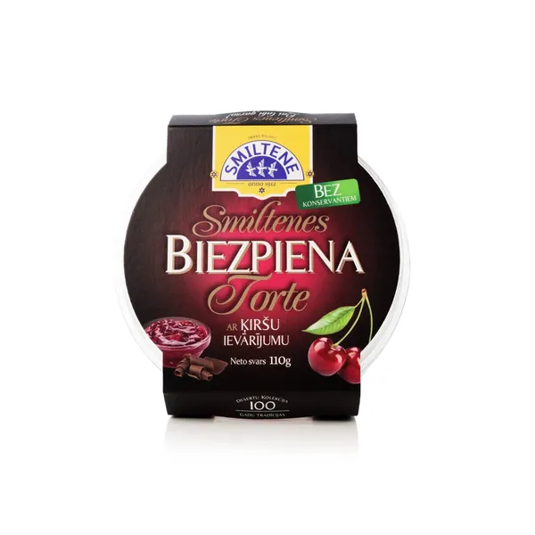 Biezpiena torte Smiltene mini ķiršu 110g
