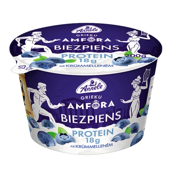 Biezpiens Grieķu amfora protein ar krūmmellenēm tauku saturs 0,8% 200g