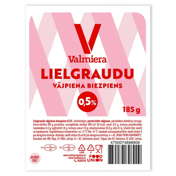VALMIERA Lielgraudu biezpiens 0.5% 185g