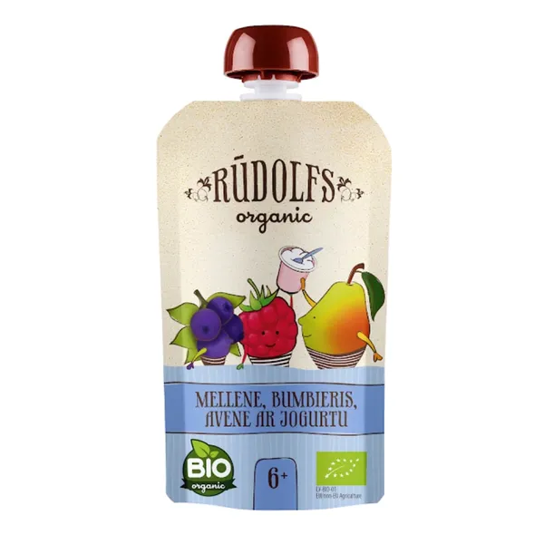 Biezenis RŪDOLFS BIO augļu ar jogurtu 6+110g