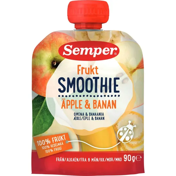 Biezsula Semper ābolu un banānu no 6 mēnešu vecuma 90g