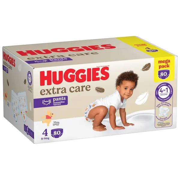 Biksītes Huggies Extra Care Pants S4 9-14kg 80gab.