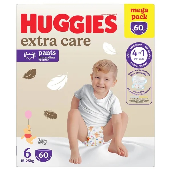 Biksītes Huggies Extra Care Pants S6 15-25kg 60gab.