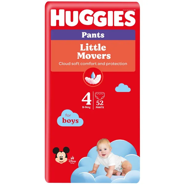 Biksītes Huggies Pants MP 4, 9-14kg Boy, 52gb