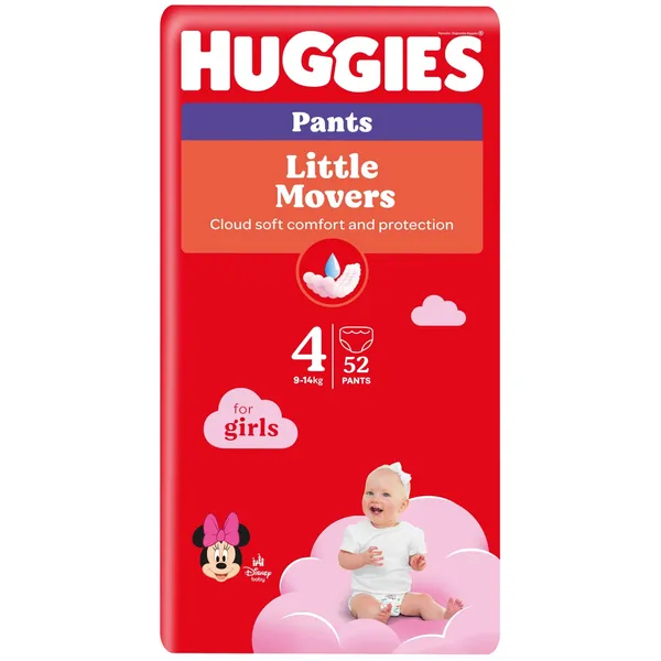Biksītes Huggies Pants MP 4, 9-14kg Girl, 52gb