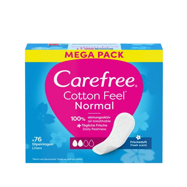 Biksīšu Ieliknīši Carefree Liners Cotton Fresh 76gab