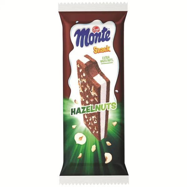 Biskvīta batoniņš Monte snack Zott ar lazdu riekstiem 29g