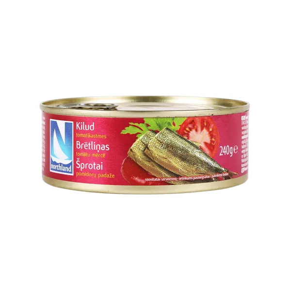 Brētliņas tomātu mērcē 240g/144g