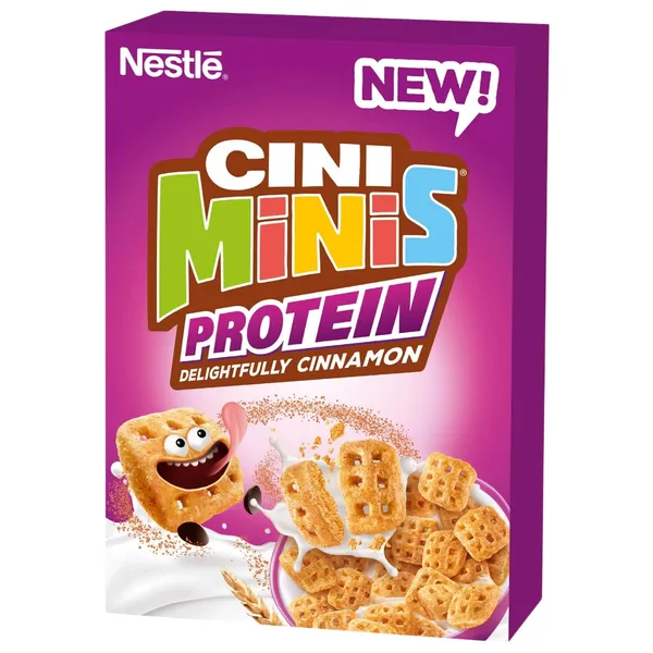 Brokastu pārslas Nestle Cini minis protein ar kanēļa garšu, vitamīniem un dzelzi 340g