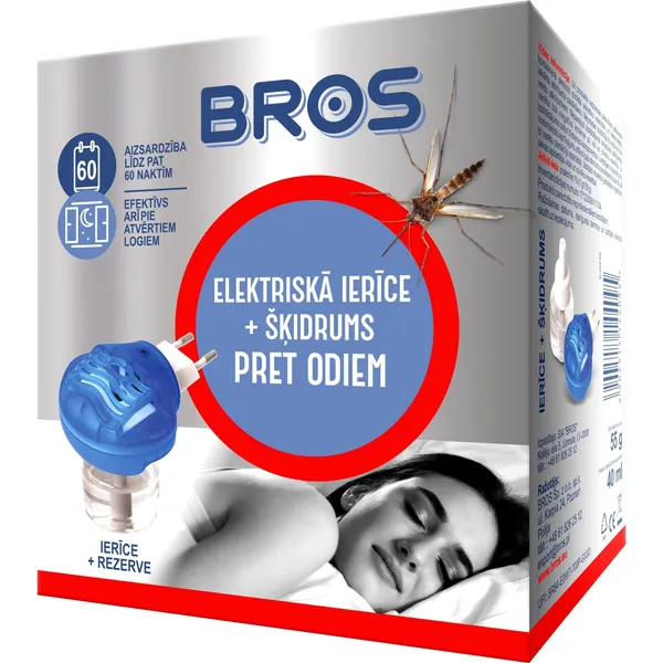 Bros elektriskā ierīce + šķidrums pret odiem 40ml