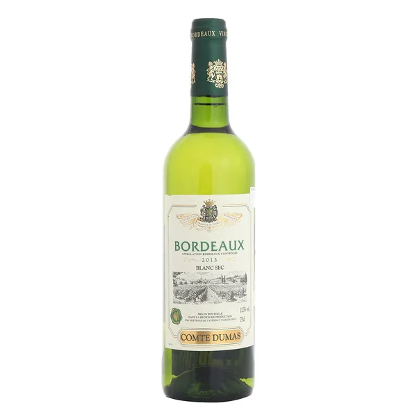 Baltvīns Comte Dumas Bordeaux Sauvignon, Semillon Bordeaux sausais 12% 0,75l
