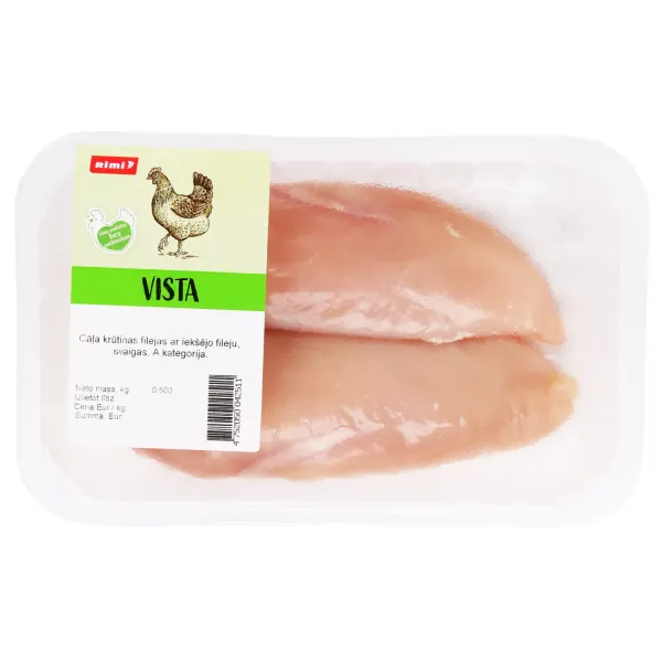 Cāļa krūtiņas fileja Rimi bez antibiotikām 500g