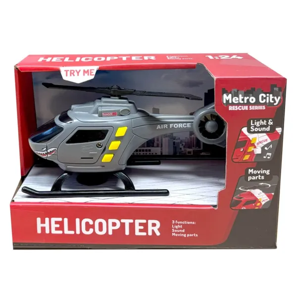 Ceļu helikopters ar skanu un gaismām Krass Metro City krāsa un dizains var atšķirties