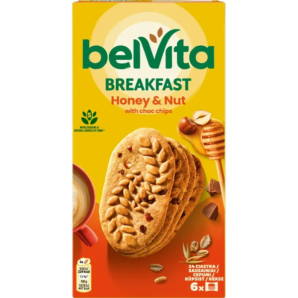 Cepumi Belvita pilngraudu ar lazdu riekstiem un medu 300g