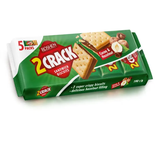 Cepumi Roshen 2 Crack ar kakao, riekstu pildījumu 190g