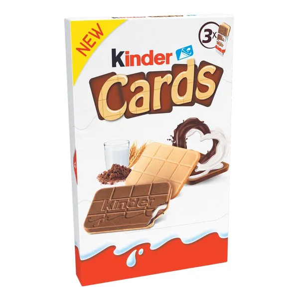 Cepums Kinder Cards ar piena un kakao krēmu 76,8g