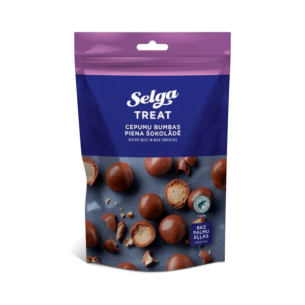 Cepumu bumbas Selga piena šokolādē 120g