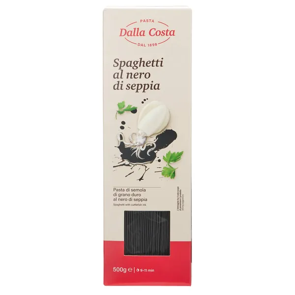 Cieto kviešu mannas makaroni Dalla Costa ar sēpijas tinti 500g