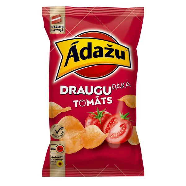 Čipsi ar tomātu garšu Draugu paka 180g, Ādažu