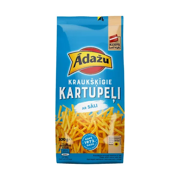 Čipsi Ādažu kraukšķīgie kartupeļi ar sāli 100g