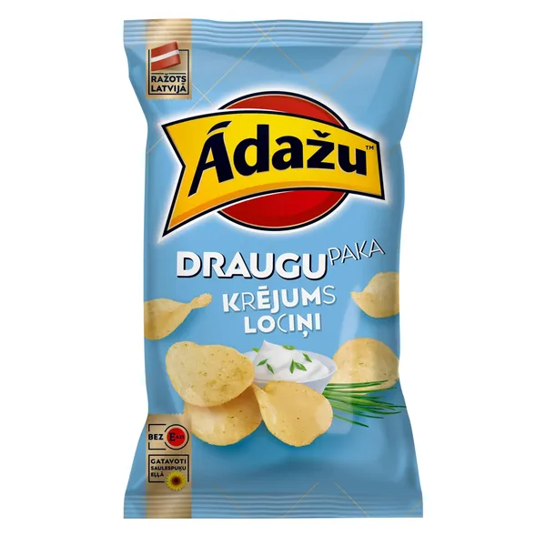 Čipsi Ādažu Draugu paka krējums un lociņi 180g