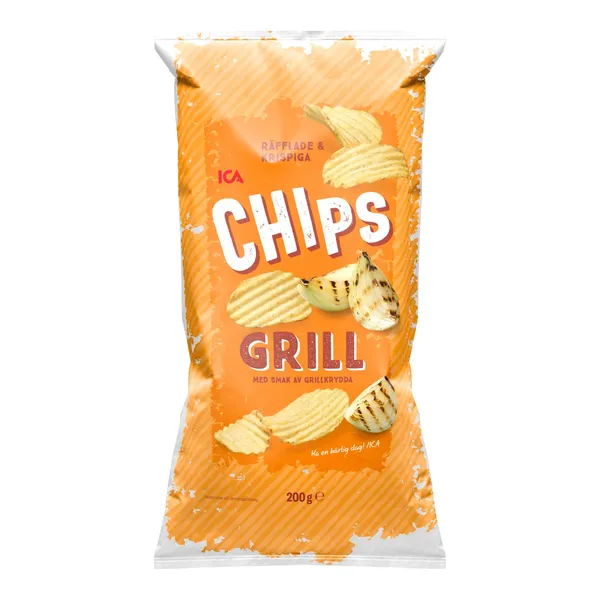 Čipsi ICA ar BBQ garšu 200g