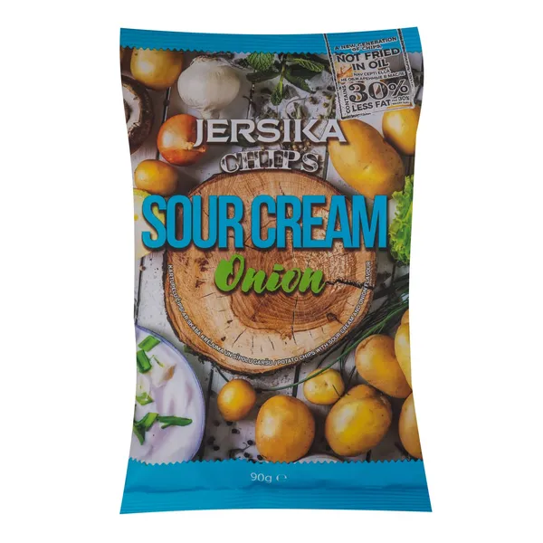 Čipsi Jersika ar skābā krējuma un sīpolu garšu 90g