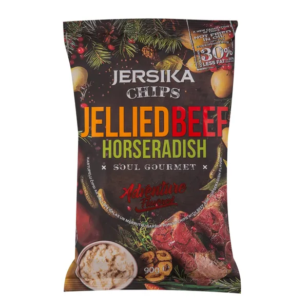 Čipsi Jersika's ar sautētu gaļu un mārrutkiem 90g