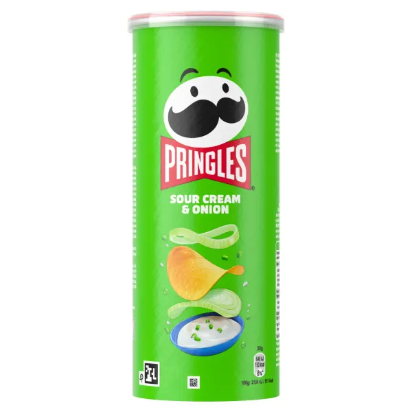 Čipsi Pringles ar skābā krējuma un sīpolu garšu 125g