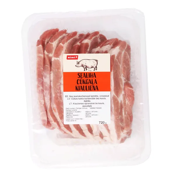 Cūkas kakla karbonāde Rimi šķēlēs 720g