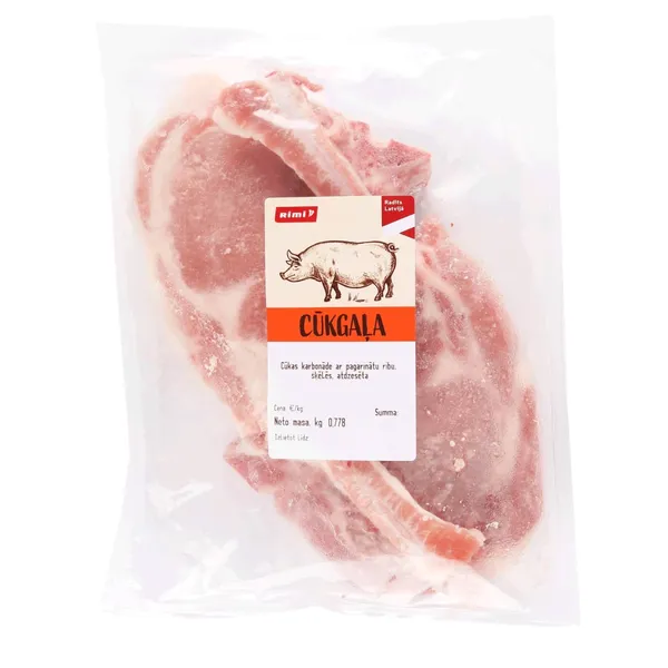 Cūkas karbonāde šķ. ar ribu Rimi fas.kg