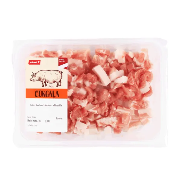 Cūkas krūtiņa kubiciņos, atdzesēta Rimi, 300g