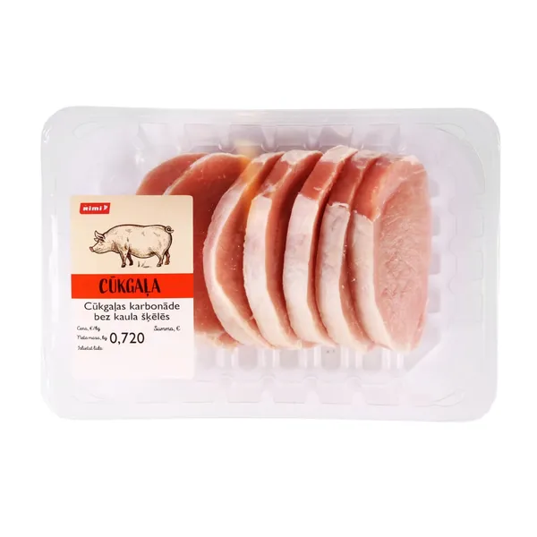 Cūkgaļas karbonāde Rimi, bez kaula, šķēlēs 720g