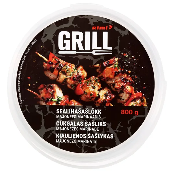 Cūkgaļas šašliks Rimi majonēzes marinādē, atdzesēts 800g