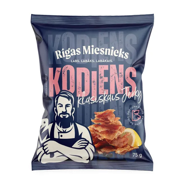 Cūkgaļas uzkoda Rīgas Miesnieks Kodiens klasiskais 75g
