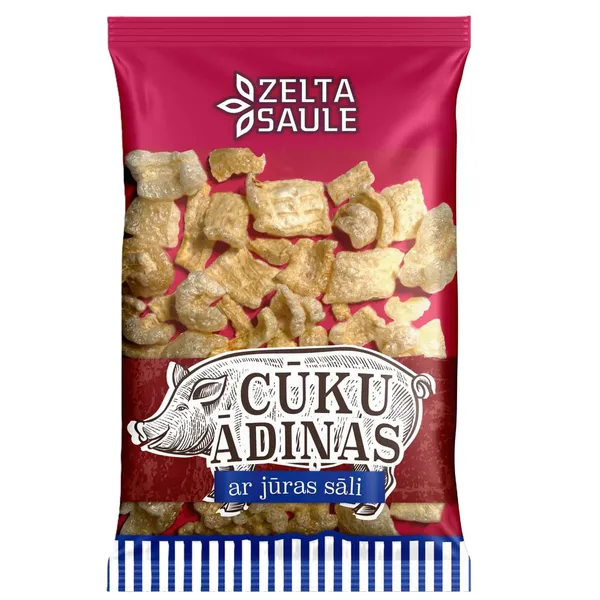 Cūku ādiņas Zelta Saule ar jūras sāli 20g