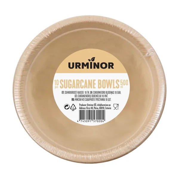 Cukurniedru bļodas Urminor 500ml 10gab