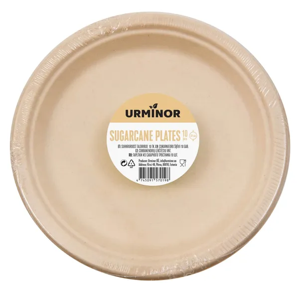 Cukurniedru šķīvji Urminor 22cm 10gab