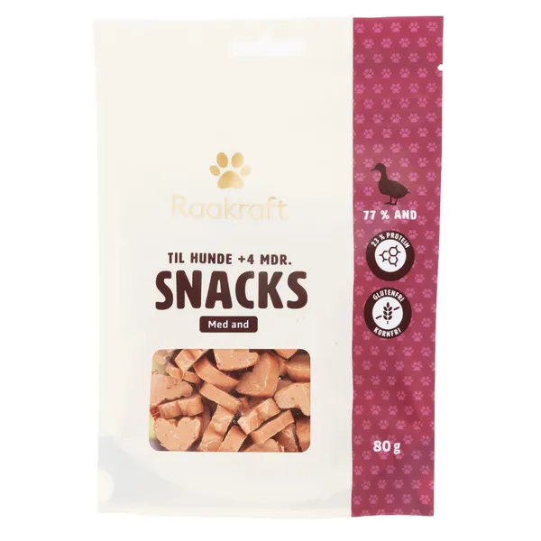 Daļēji mitra uzkoda suņiem Raakraft ar pīli, sirds formas 80g