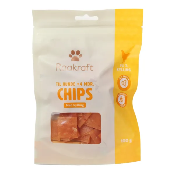 Daļēji mitra uzkoda suņiem Raakraft čipsi ar vistu 100g