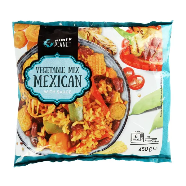 Dārzeņu maisījums Rimi Planet Meksikas ar mērci 450g