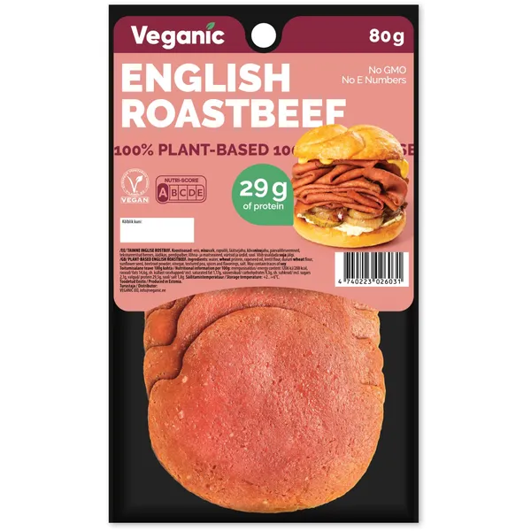 Dārzeņu šķēles Veganic English Roastbeef 80g