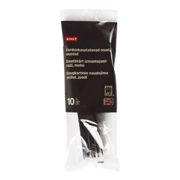 Daudzkārt izmantojami naži Rimi melni 10 gab.